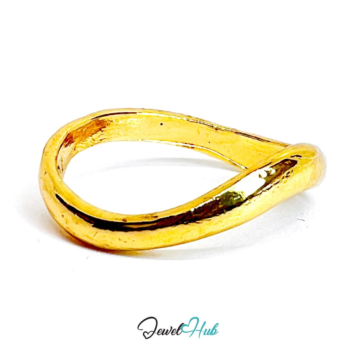 TwistForm Irregular Band Gold Ring · Sculptural Organic Flow - JewelHub.co.uk