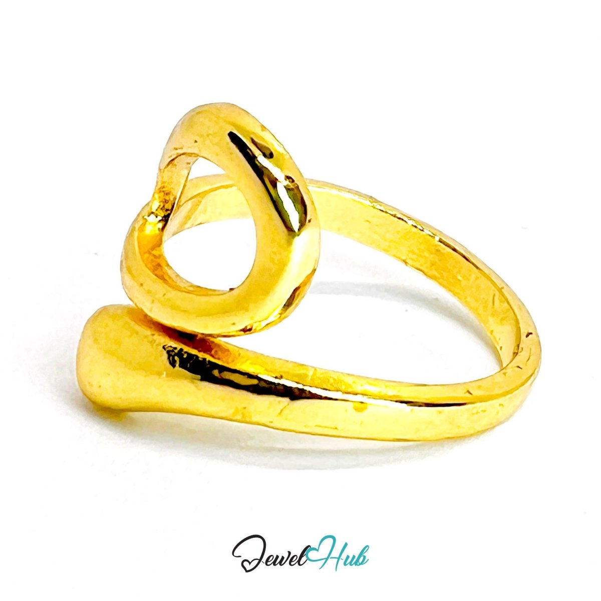 TwistLoop Gold - Plated Zinc Ring · Overlapping Fluid Sculpture - JewelHub.co.uk