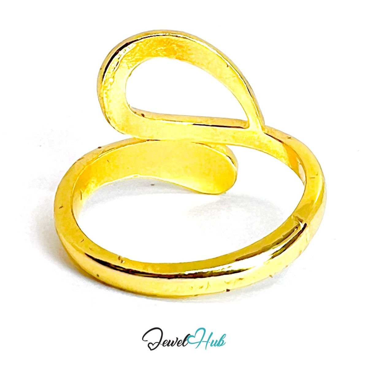 TwistLoop Gold - Plated Zinc Ring · Overlapping Fluid Sculpture - JewelHub.co.uk
