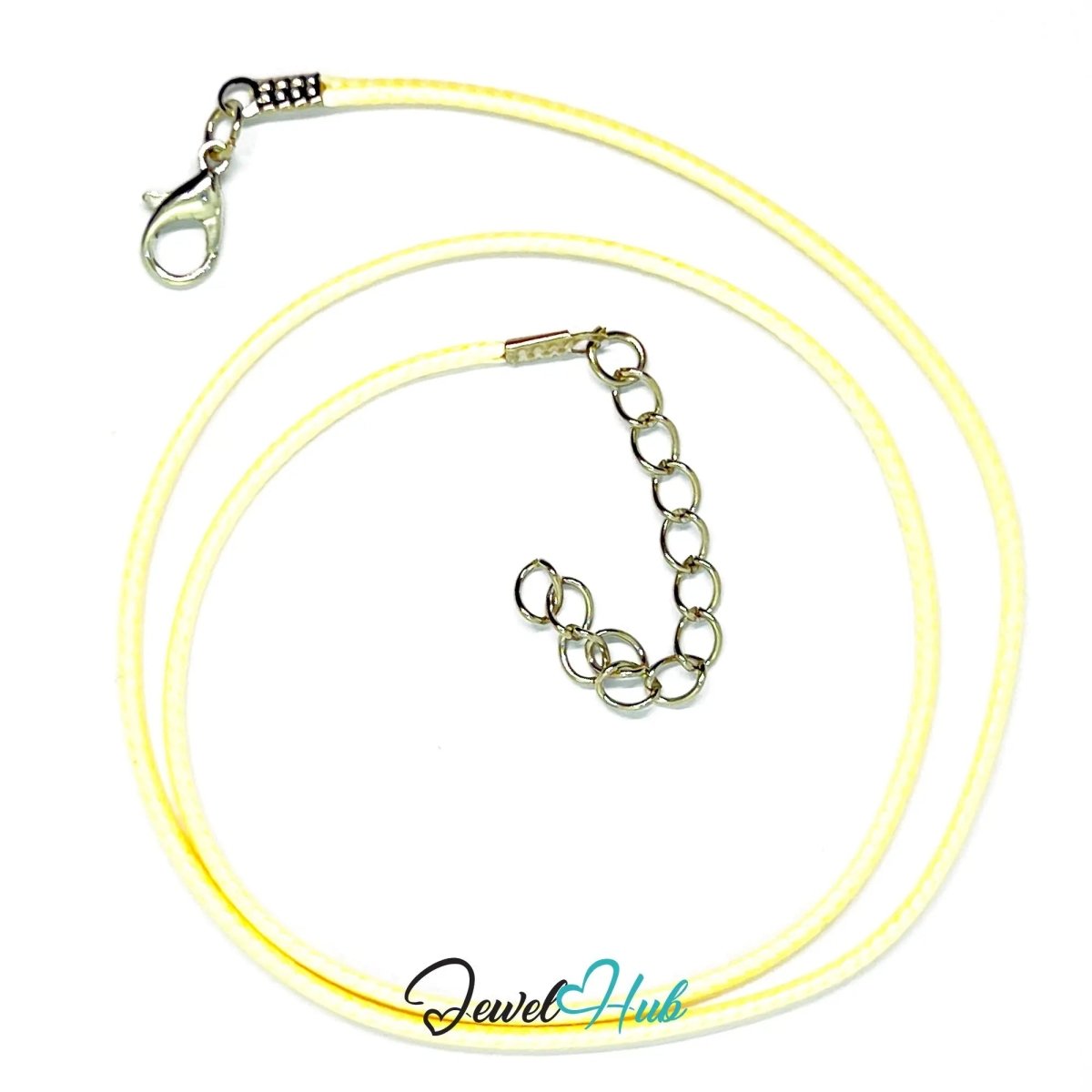 White Faux Leather Cord Necklace – 40cm Layering Base (Silver Clasp) - JewelHub.co.uk