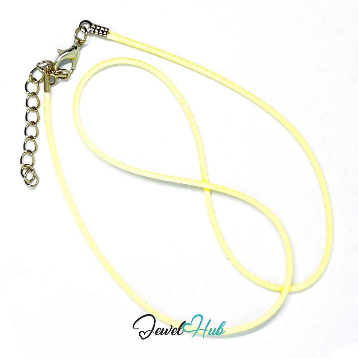 White Faux Leather Cord Necklace – 40cm Layering Base (Silver Clasp) - JewelHub.co.uk