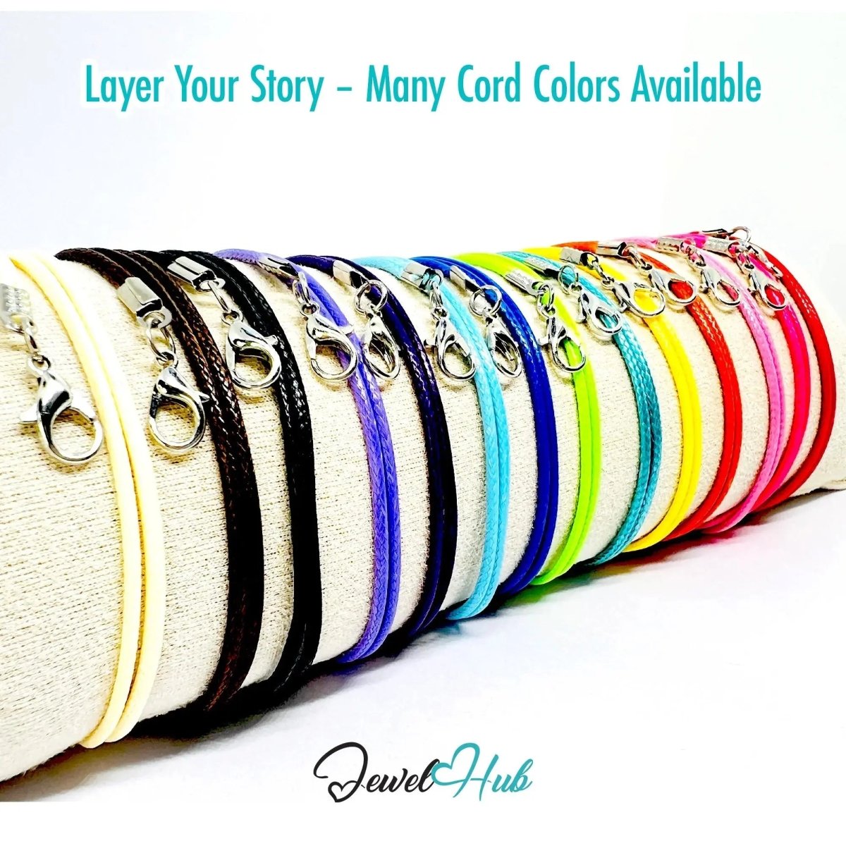 White Faux Leather Cord Necklace – 40cm Layering Base (Silver Clasp) - JewelHub.co.uk