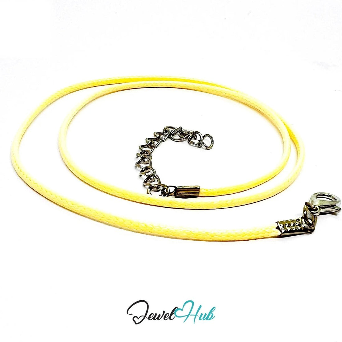 White Faux Leather Cord Necklace – 40cm Layering Base (Silver Clasp) - JewelHub.co.uk