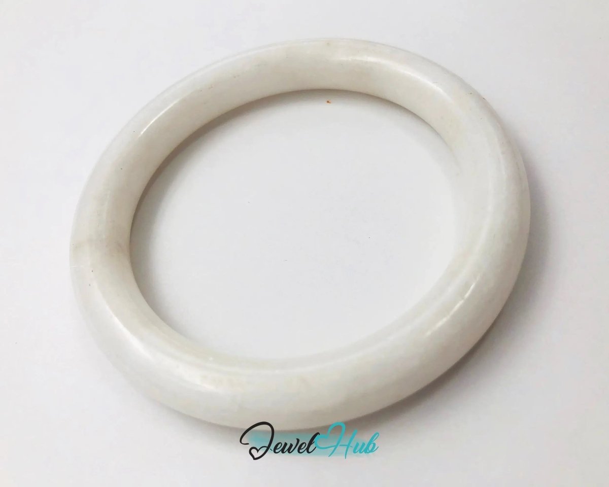 Wisdom Veil · White Nephrite Jade Bracelet · Gift of Insight and Moral Clarity - JewelHub.co.uk