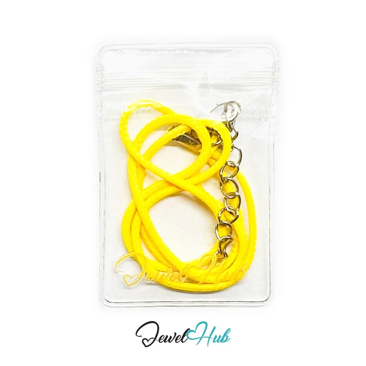 Yellow Faux Leather Cord Necklace – 40cm Layering Base (Silver Clasp) - JewelHub.co.uk