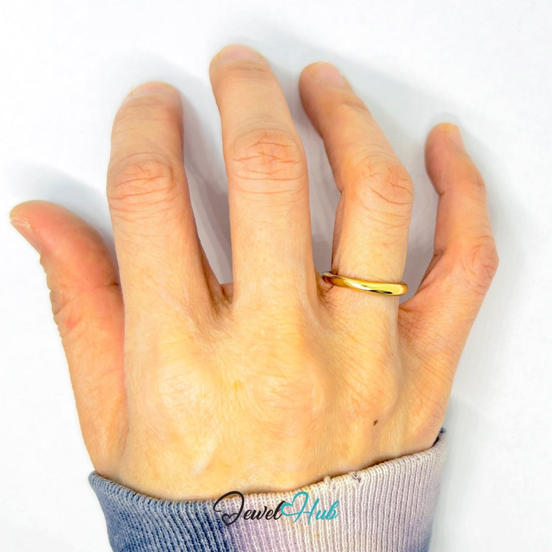 Zinc Alloy Gold Adjustable Band Ring · Dainty Plain Open Cuff - JewelHub.co.uk