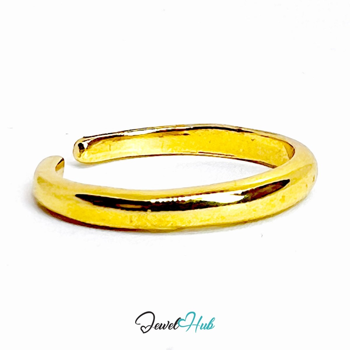 Zinc Alloy Gold Adjustable Band Ring · Dainty Plain Open Cuff - JewelHub.co.uk