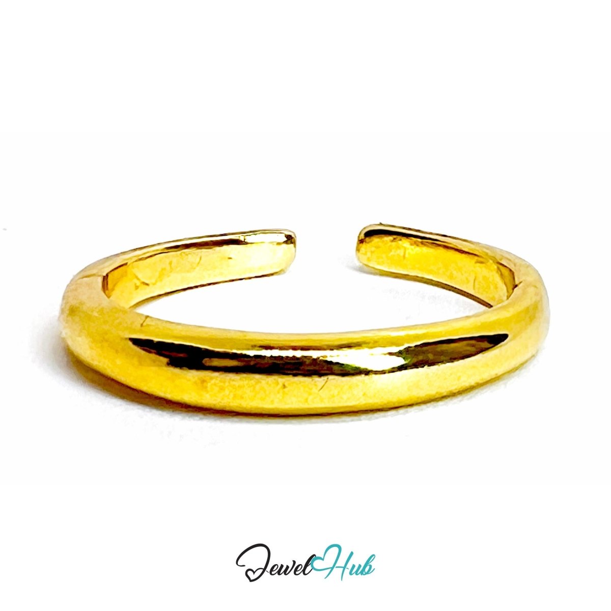 Zinc Alloy Gold Adjustable Band Ring · Dainty Plain Open Cuff - JewelHub.co.uk