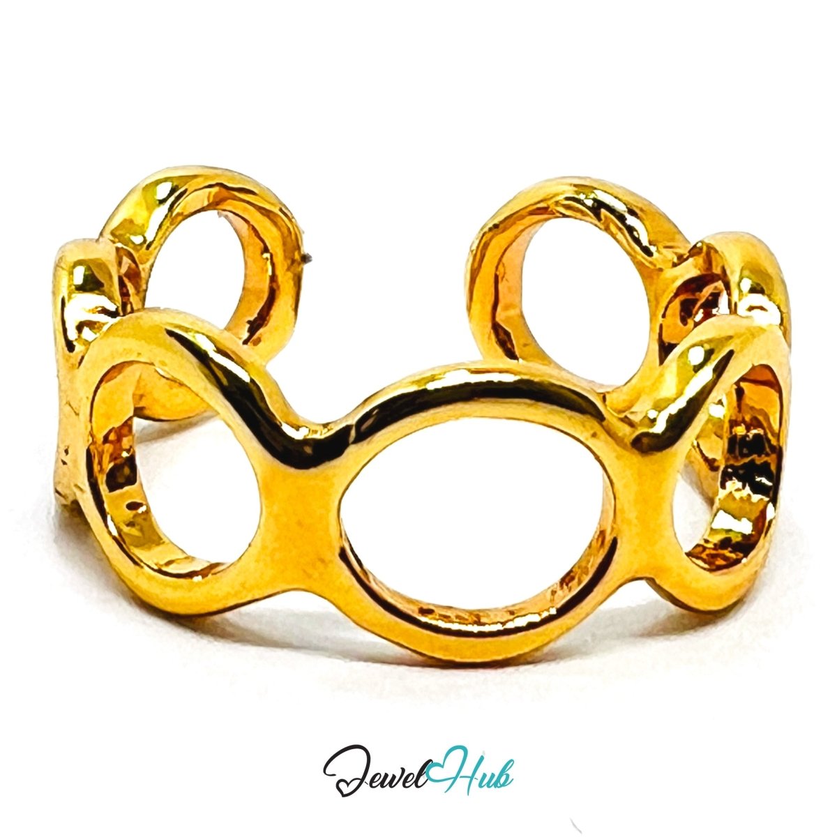 Zinc Alloy Gold Plated Open Circle Band Ring · Modern Statement - JewelHub.co.uk