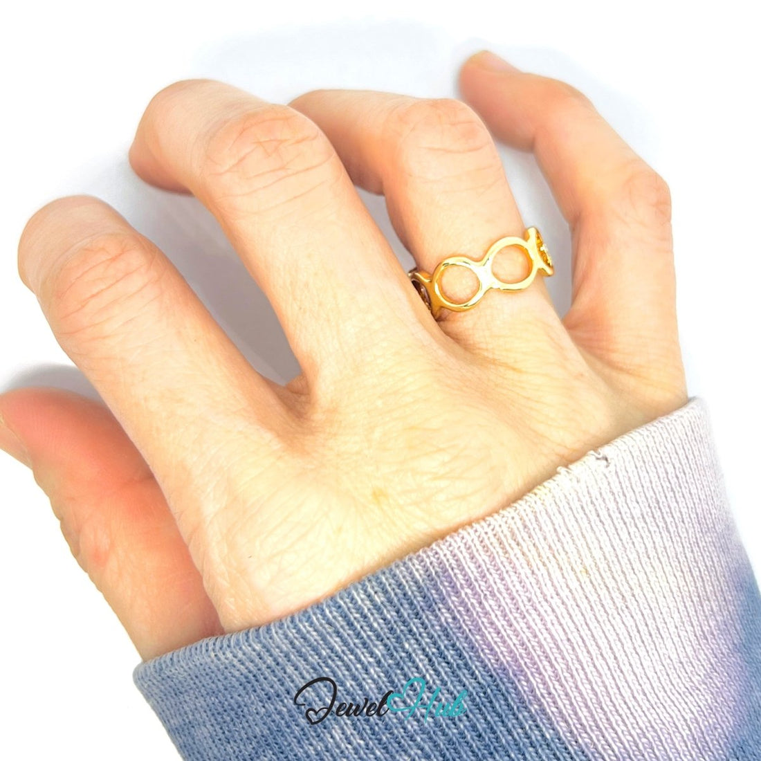 Zinc Alloy Gold Plated Open Circle Band Ring · Modern Statement - JewelHub.co.uk