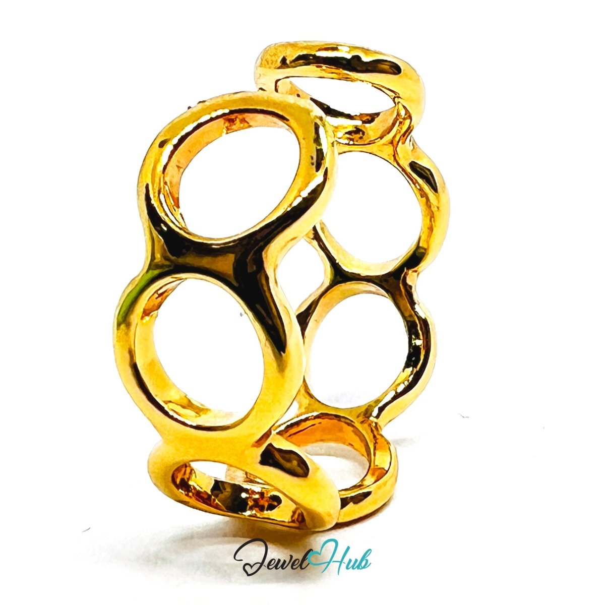 Zinc Alloy Gold Plated Open Circle Band Ring · Modern Statement - JewelHub.co.uk