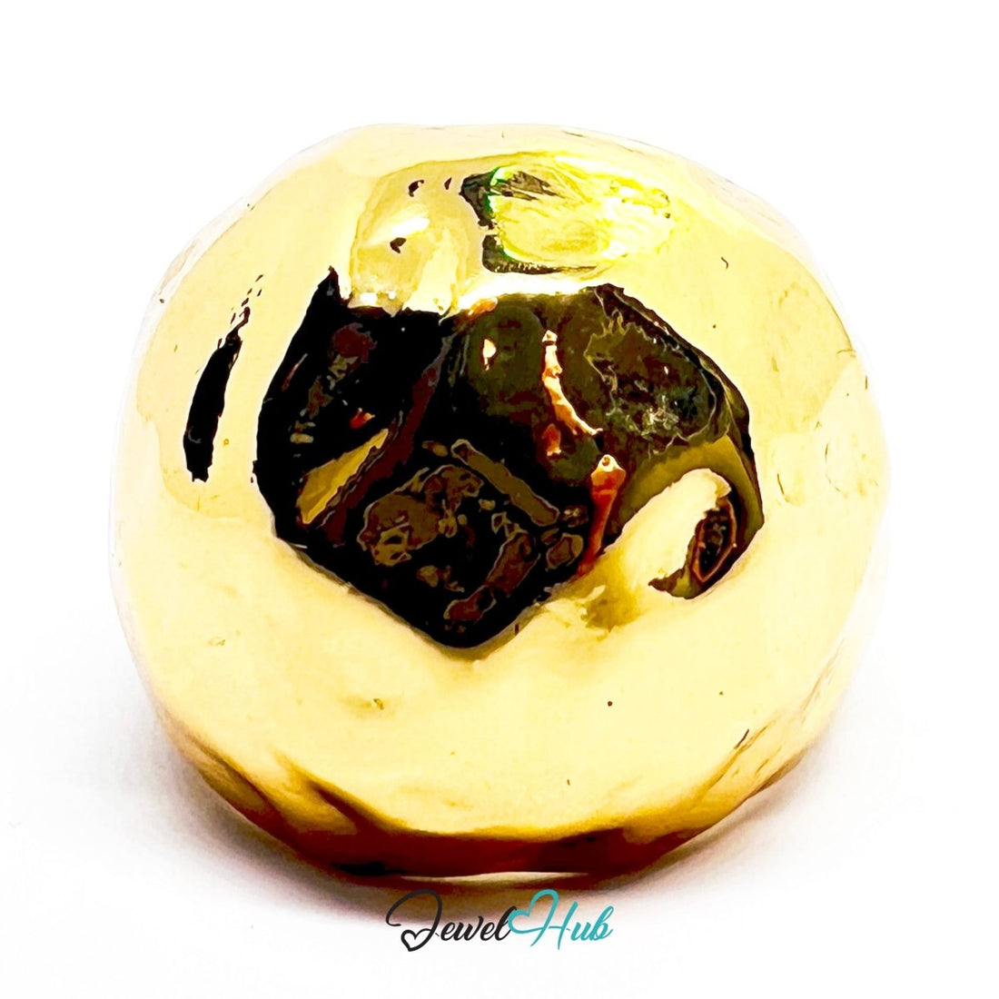 Zinc Alloy Gold - Plated Resin Dome Ring Sculptural Statement - JewelHub.co.uk
