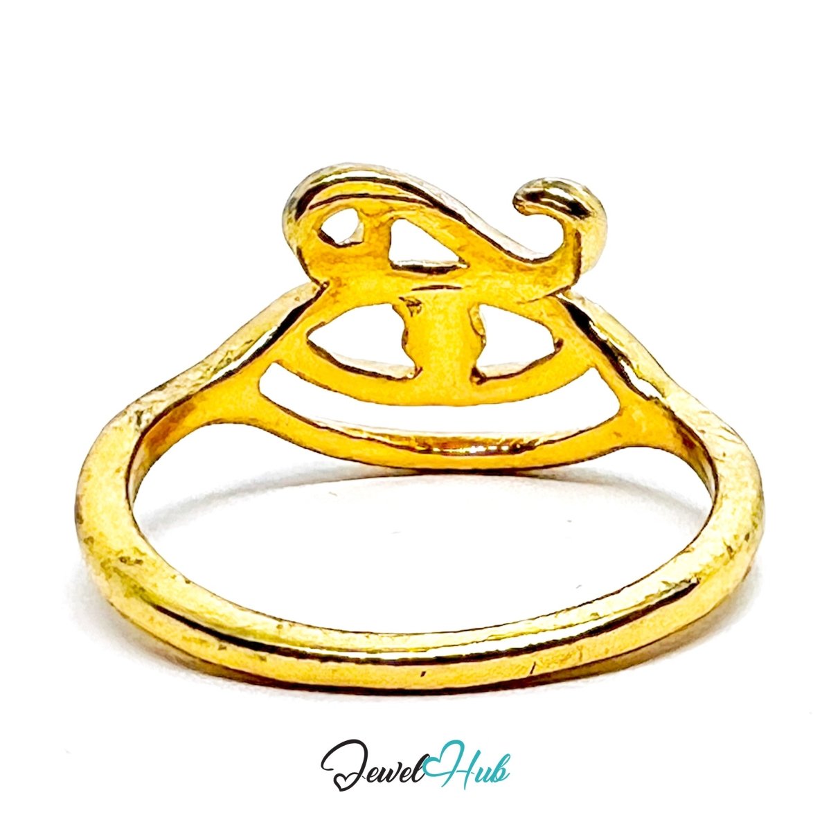 Zinc Alloy Ring Gold Horus Eye Protective Motif - UK O / US 7 - JewelHub.co.uk