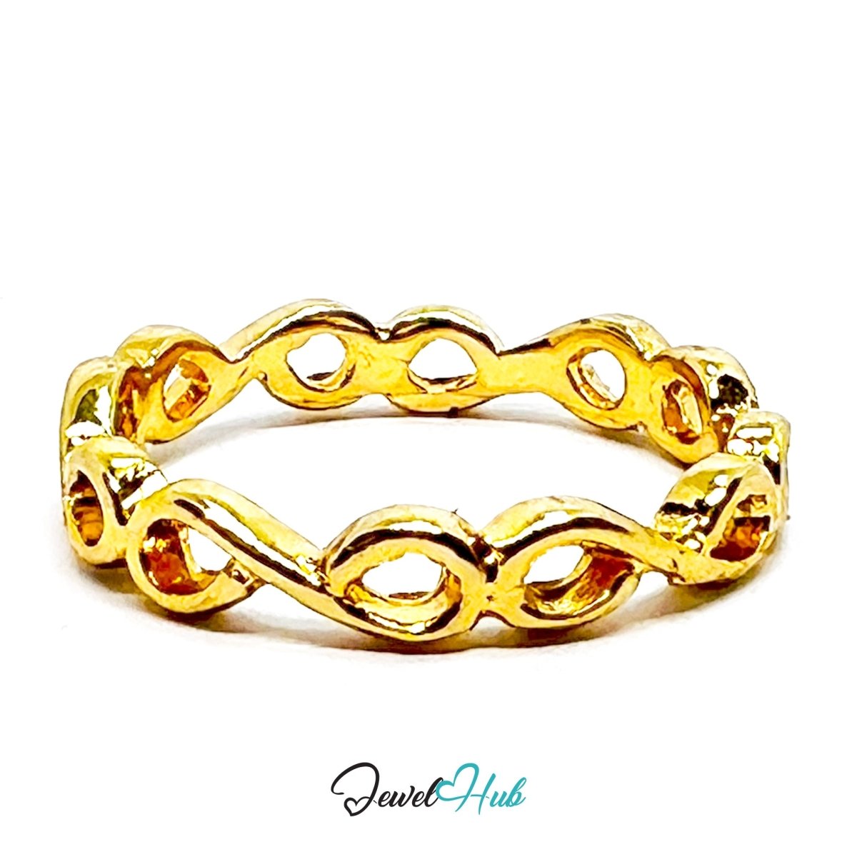 Zinc Alloy Ring Gold Infinity Loop Eternity - UK M / US 6.5 Gold Plated - JewelHub.co.uk