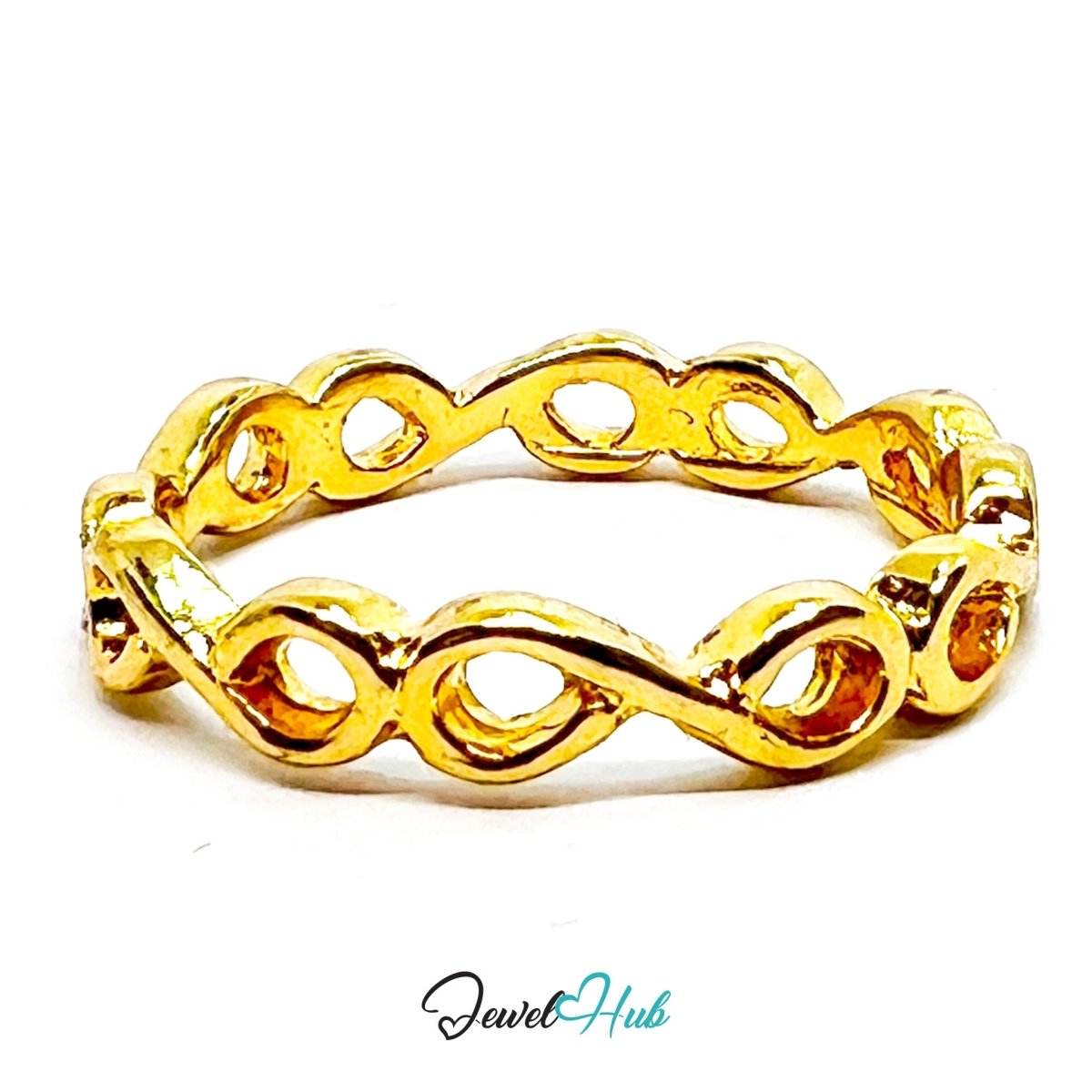 Zinc Alloy Ring Gold Infinity Loop Eternity - UK M / US 6.5 Gold Plated - JewelHub.co.uk