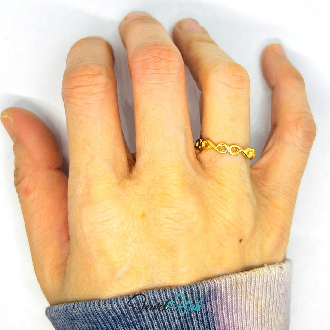 Zinc Alloy Ring Gold Infinity Loop Eternity - UK M / US 6.5 Gold Plated - JewelHub.co.uk