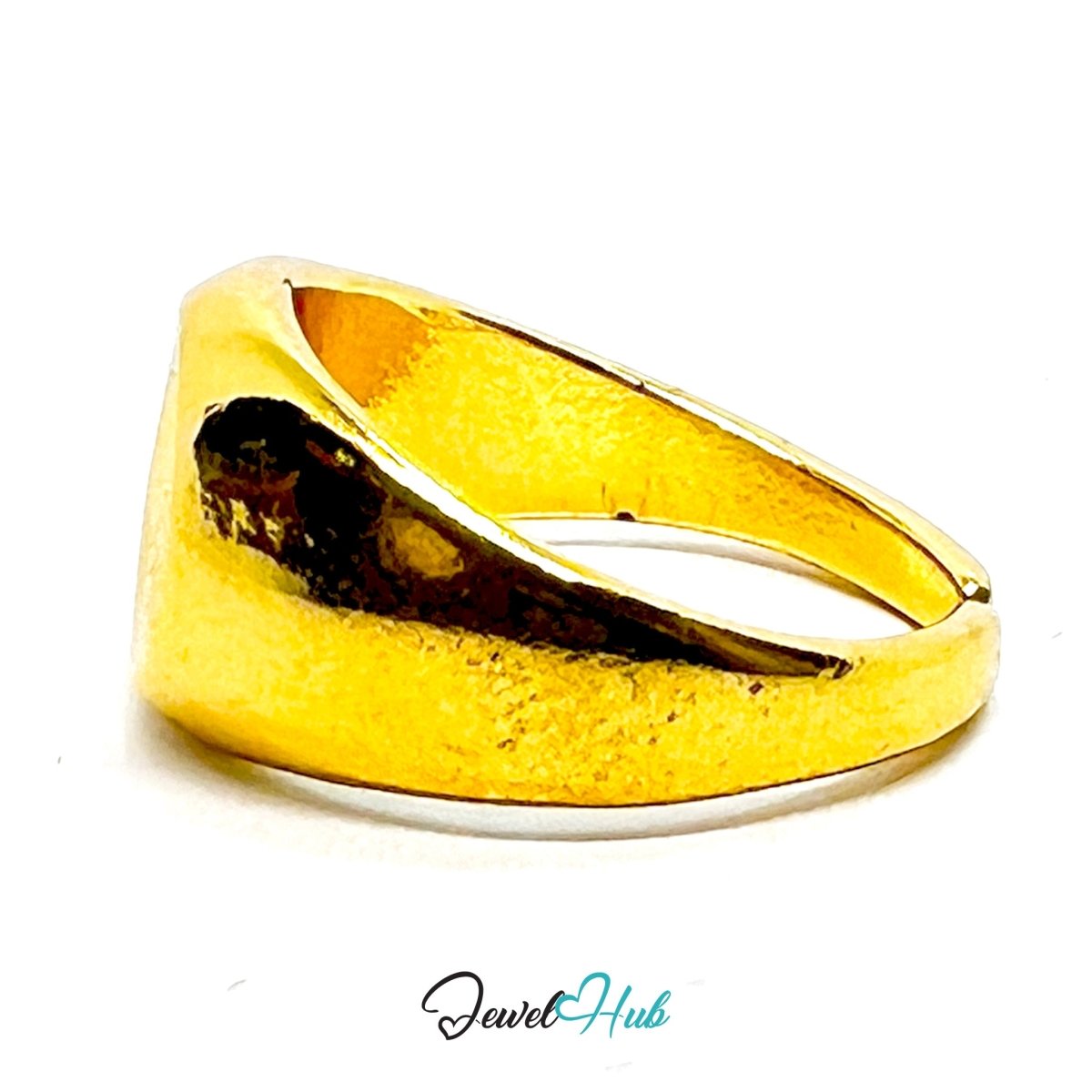 Zinc Alloy Ring Gold Minimalist Pinky Signet - UK H Gold Plated - JewelHub.co.uk