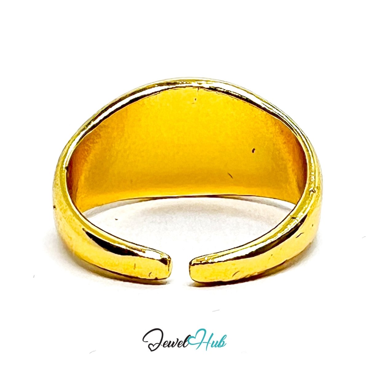 Zinc Alloy Ring Gold Minimalist Pinky Signet - UK H Gold Plated - JewelHub.co.uk