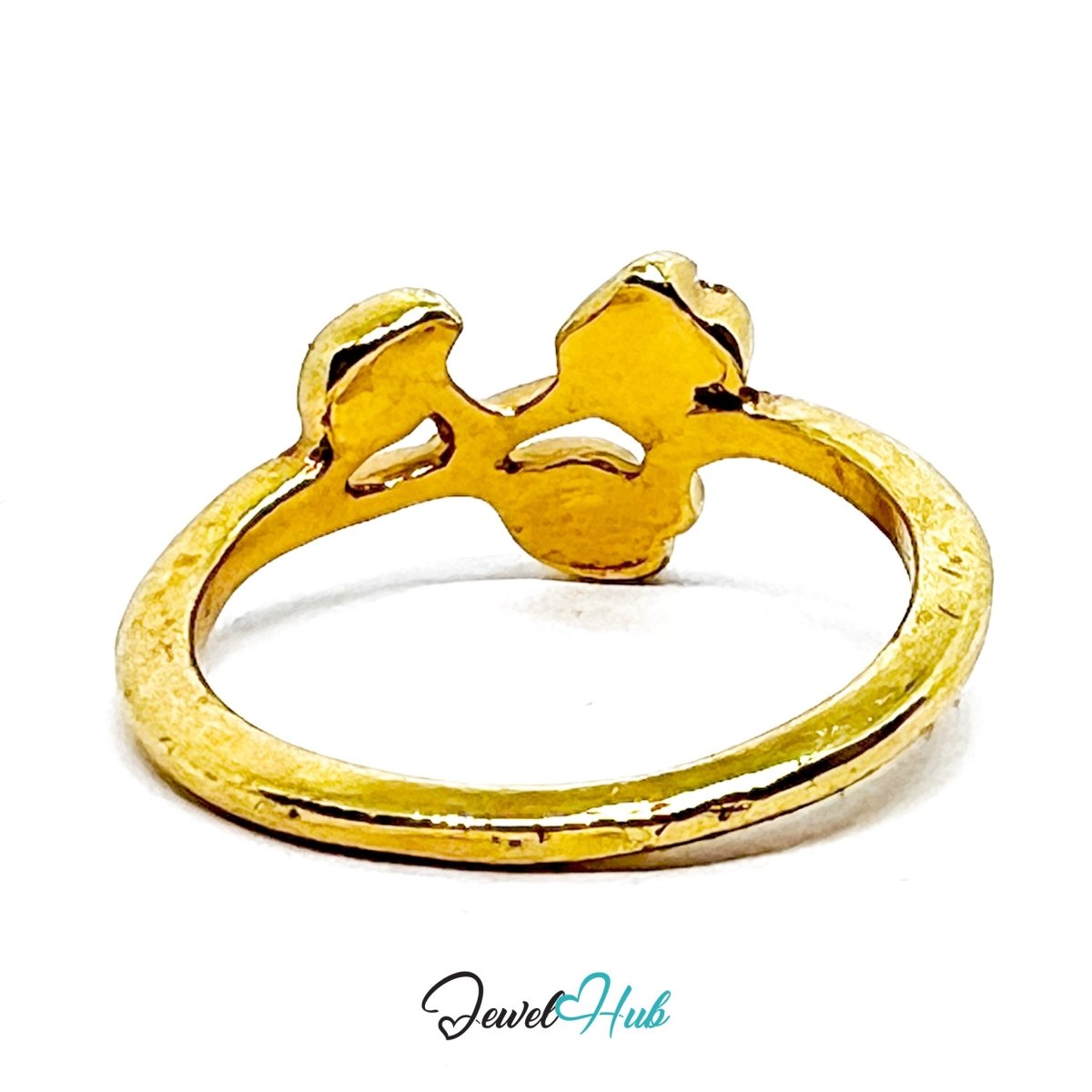 Zinc Alloy Ring Gold Sculptural Rose Bud - UK J / US 5 Gold Plated - JewelHub.co.uk