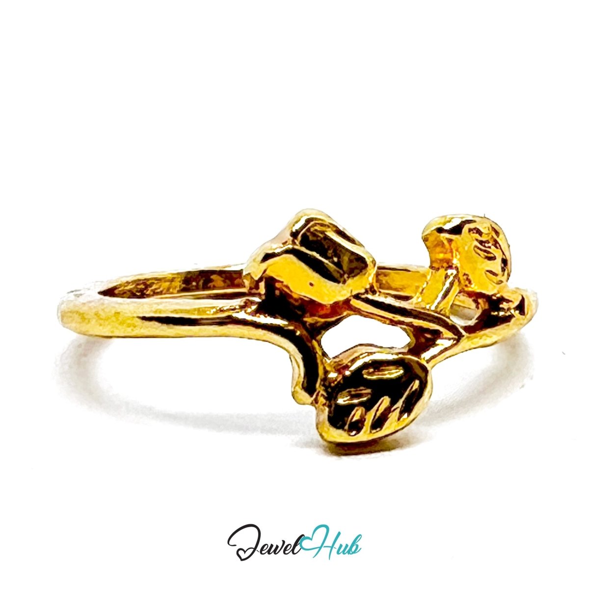 Zinc Alloy Ring Gold Sculptural Rose Bud - UK J / US 5 Gold Plated - JewelHub.co.uk