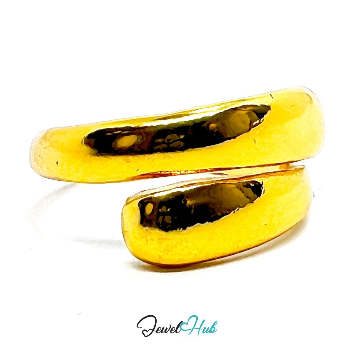 Zinc Alloy Ring Gold Sculptural Wrap - UK P Gold Plated - JewelHub.co.uk