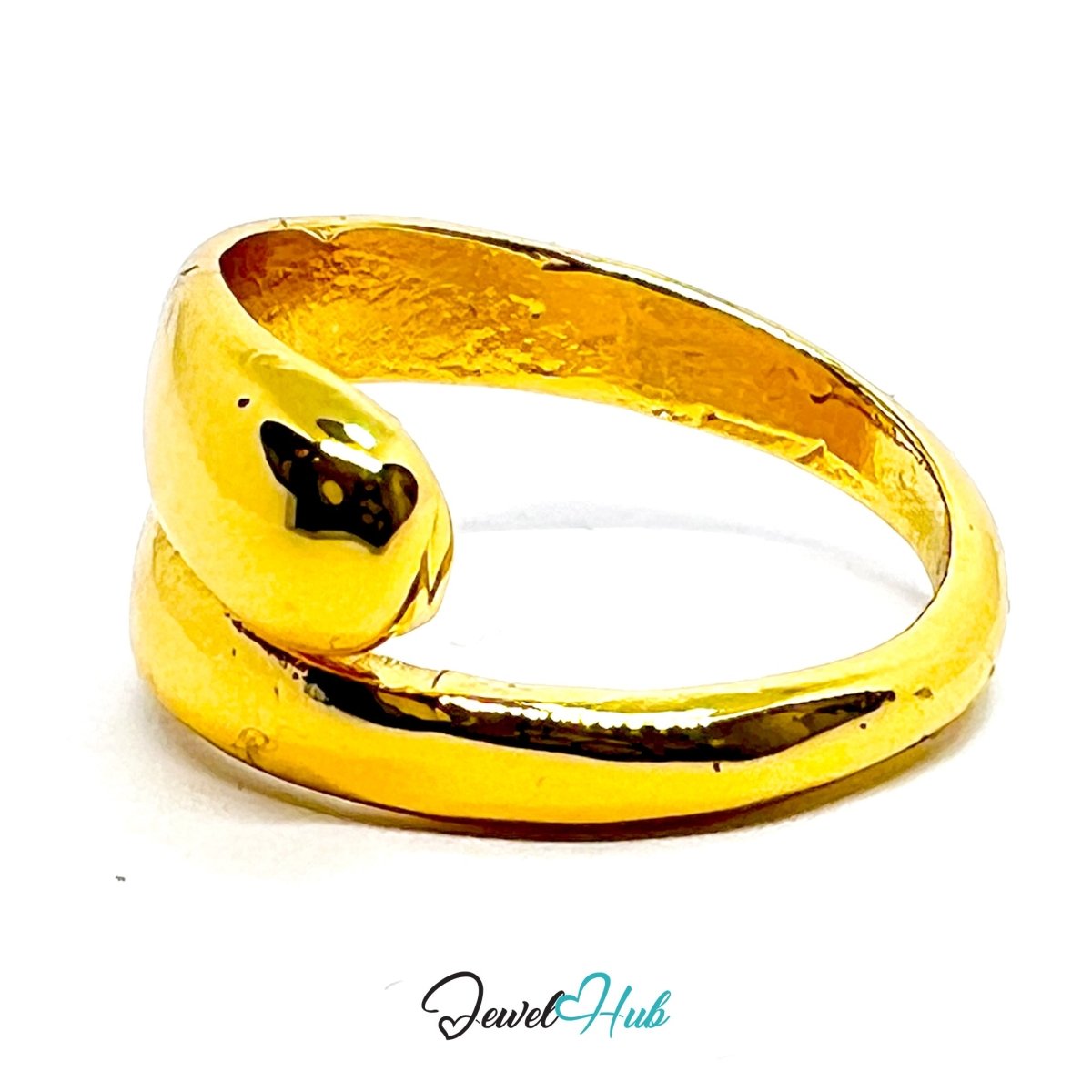 Zinc Alloy Ring Gold Sculptural Wrap - UK P Gold Plated - JewelHub.co.uk