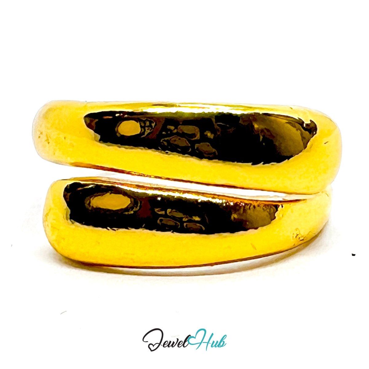 Zinc Alloy Ring Gold Sculptural Wrap - UK P Gold Plated - JewelHub.co.uk