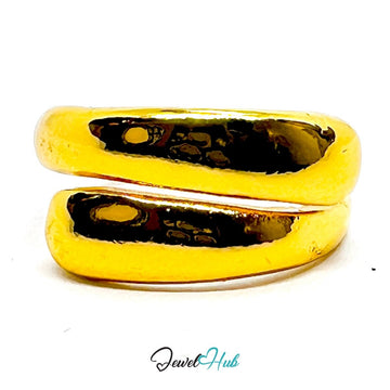 Zinc Alloy Ring Gold Sculptural Wrap - UK P Gold Plated - JewelHub.co.uk