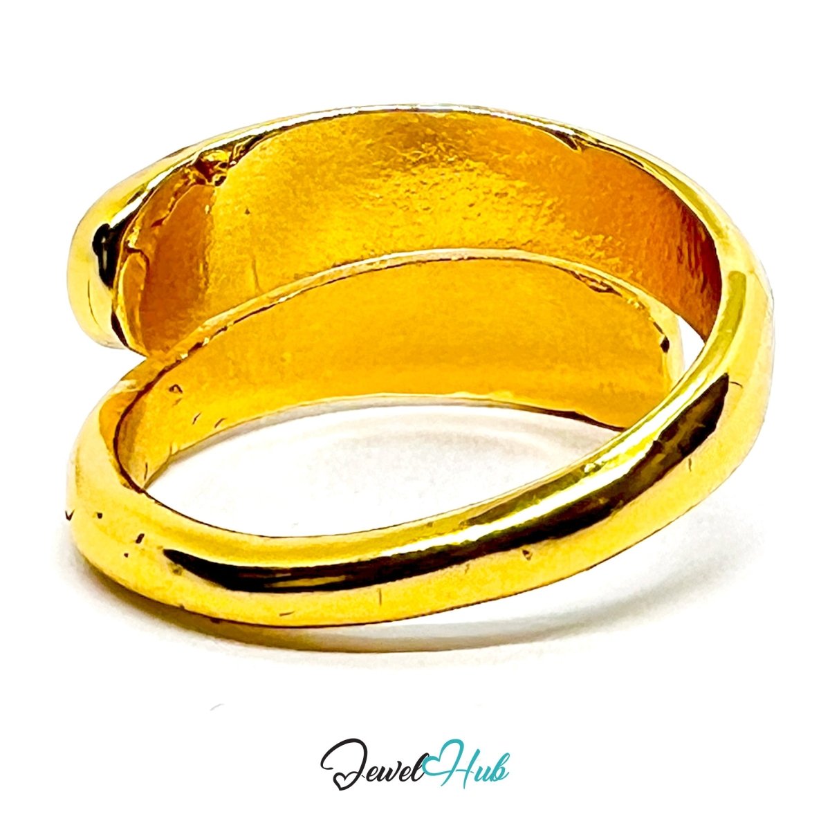 Zinc Alloy Ring Gold Sculptural Wrap - UK P Gold Plated - JewelHub.co.uk