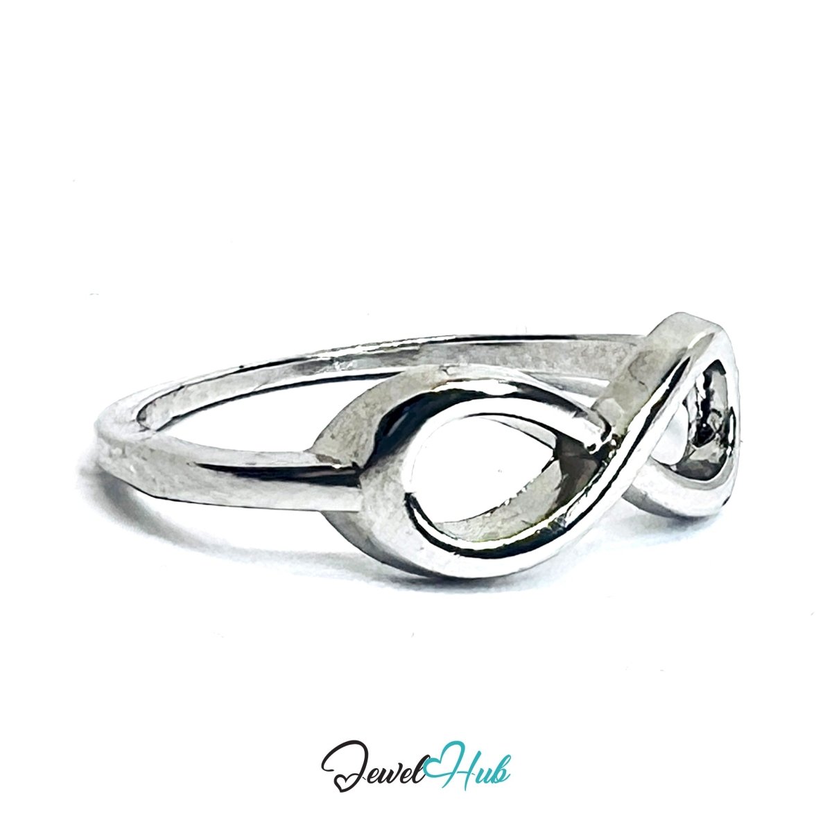 Zinc Alloy Silver‑Plated Infinity Symbol Ring - JewelHub.co.uk