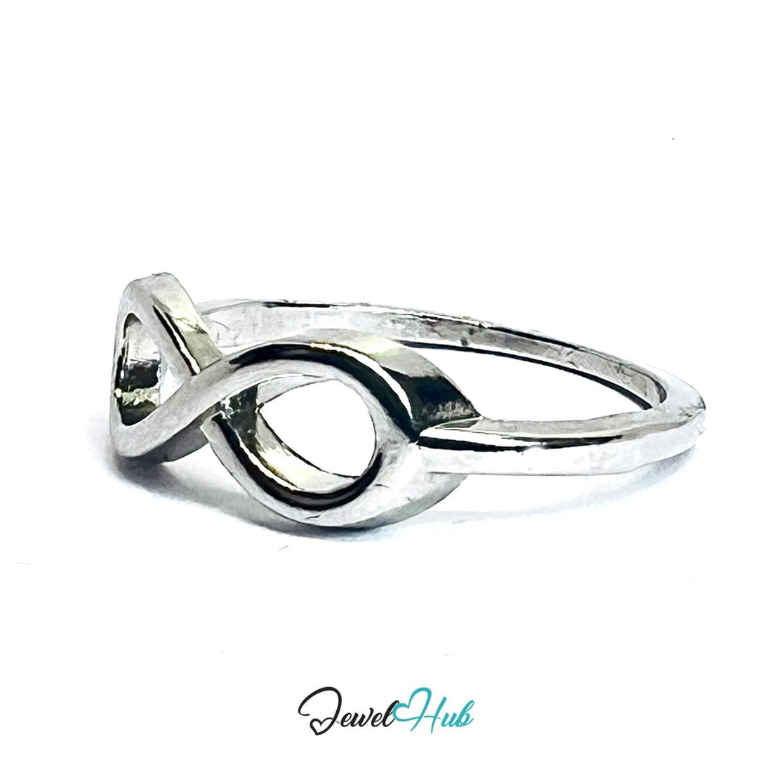 Zinc Alloy Silver‑Plated Infinity Symbol Ring - JewelHub.co.uk