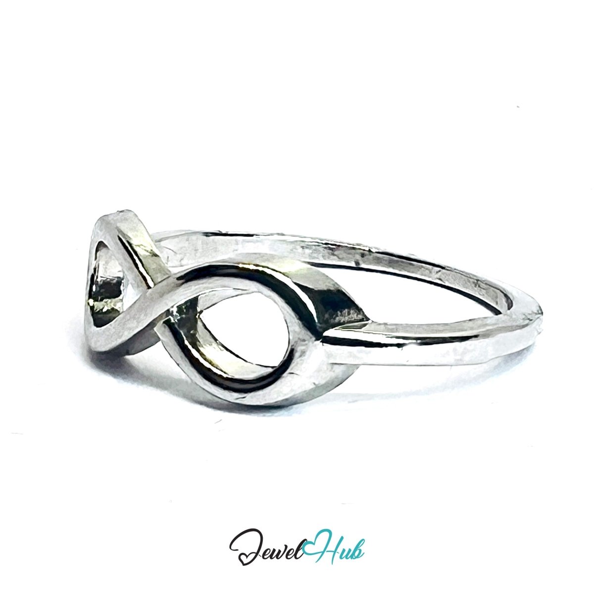 Zinc Alloy Silver‑Plated Infinity Symbol Ring - JewelHub.co.uk