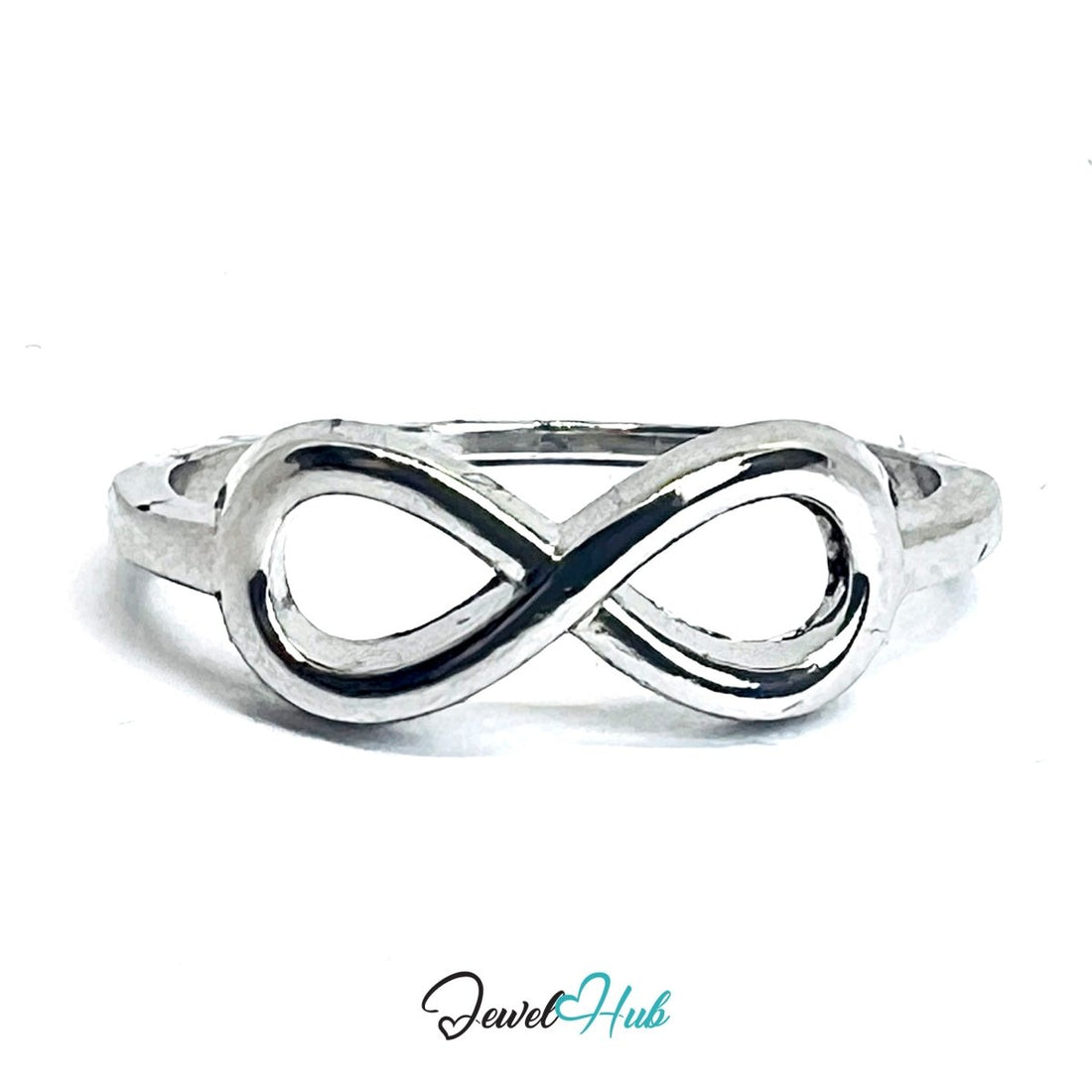 Zinc Alloy Silver‑Plated Infinity Symbol Ring - JewelHub.co.uk