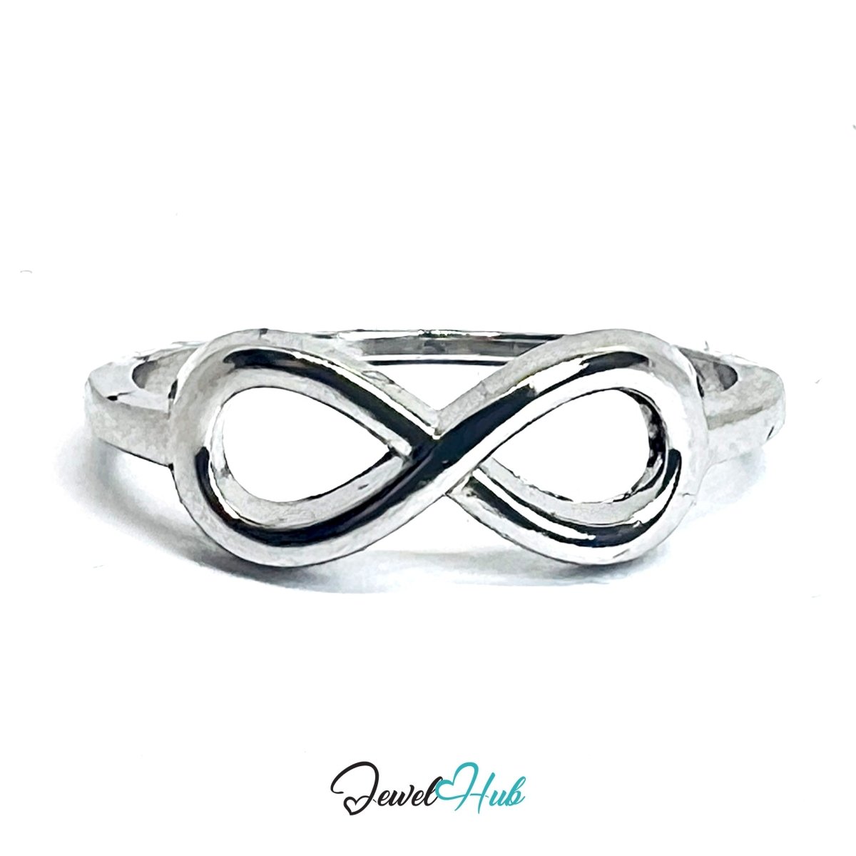 Zinc Alloy Silver‑Plated Infinity Symbol Ring - JewelHub.co.uk