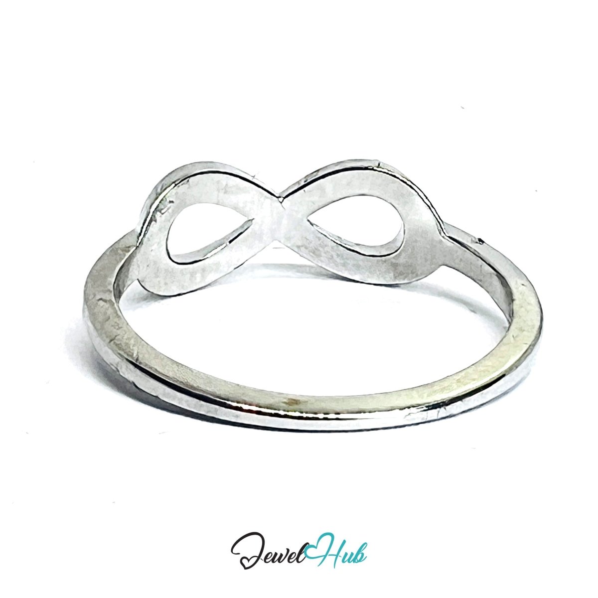 Zinc Alloy Silver‑Plated Infinity Symbol Ring - JewelHub.co.uk