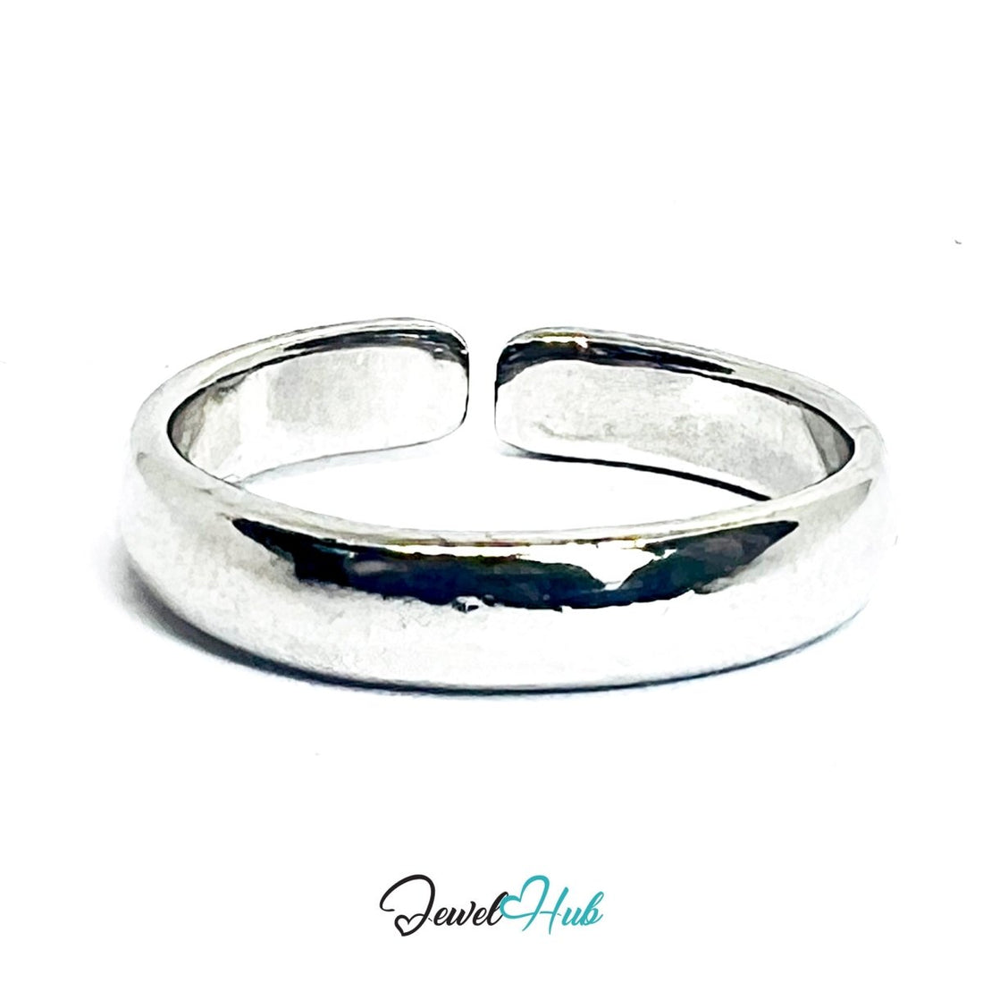 Zinc Alloy Silver‑Plated Minimal Open Band Ring - JewelHub.co.uk