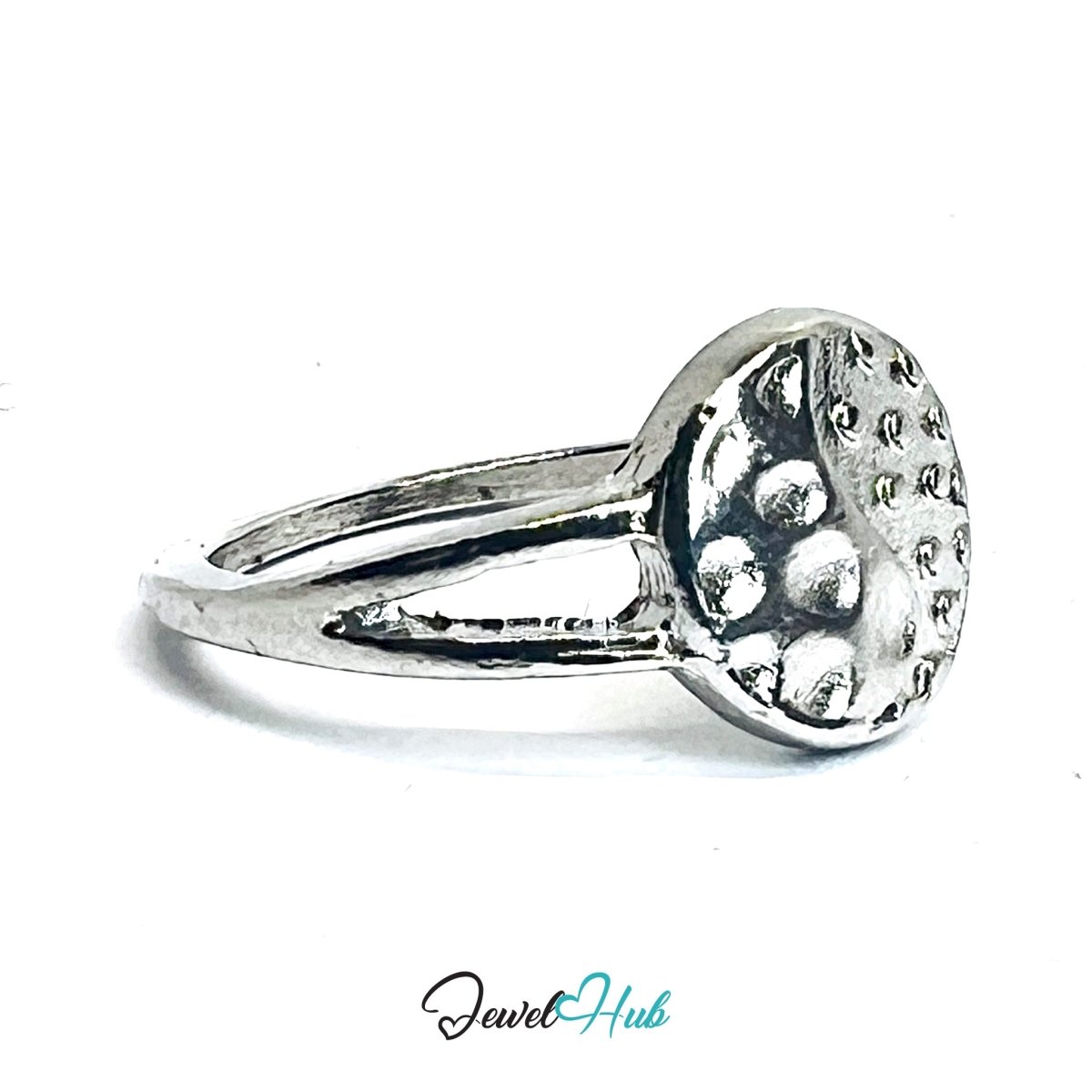 Zinc Alloy Silver‑Plated Moon Phase Band Ring - JewelHub.co.uk