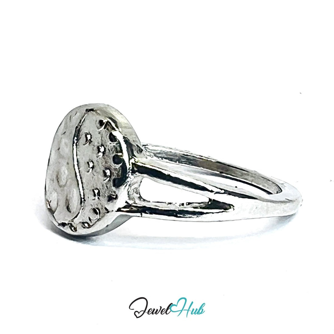 Zinc Alloy Silver‑Plated Moon Phase Band Ring - JewelHub.co.uk