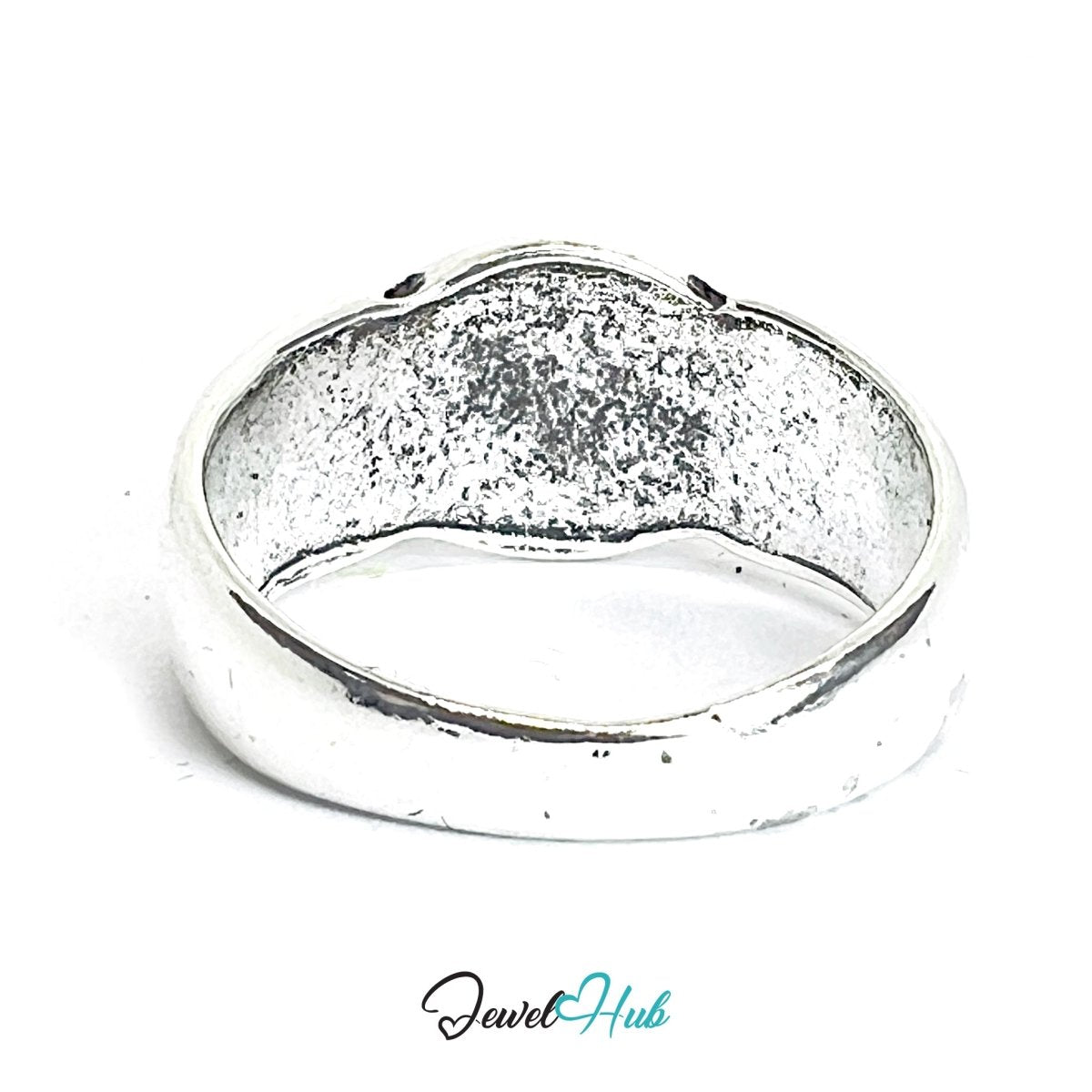 Zinc Alloy Silver‑Plated Punk Ring – 8 - Ball Fate Signet Cuff - JewelHub.co.uk