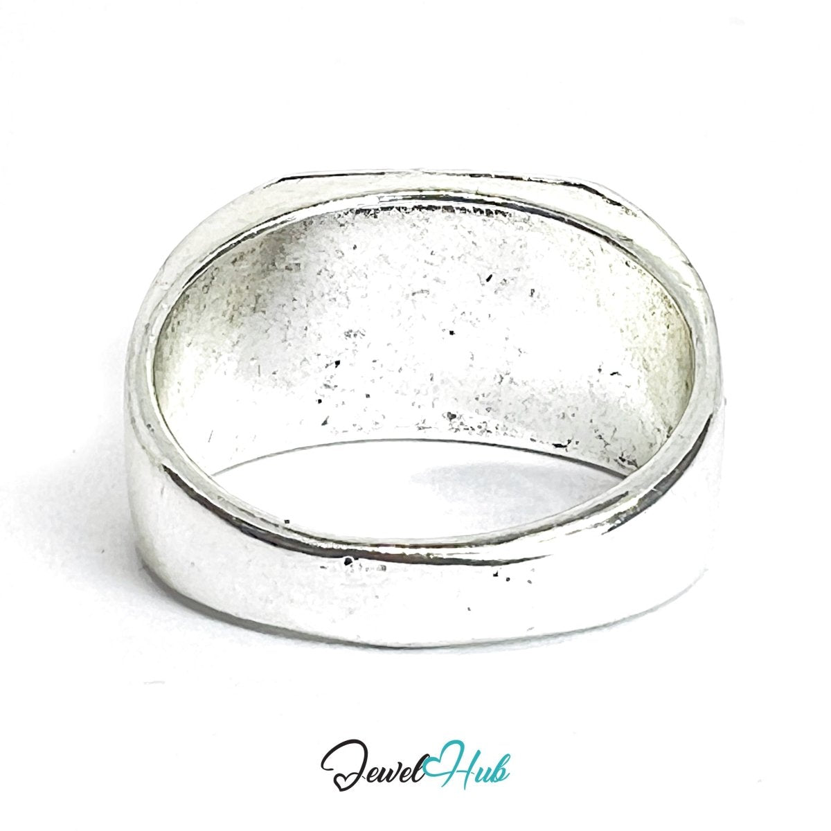 Zinc Alloy Silver‑Plated Punk Ring – Ace of Spades Compact Signet - JewelHub.co.uk