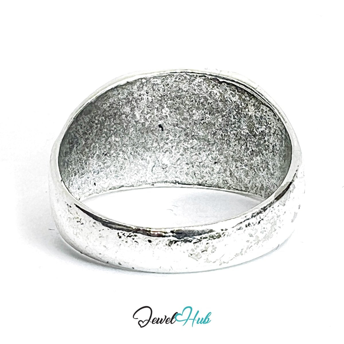 Zinc Alloy Silver‑Plated Punk Ring – Ace of Spades Tall Signet - JewelHub.co.uk