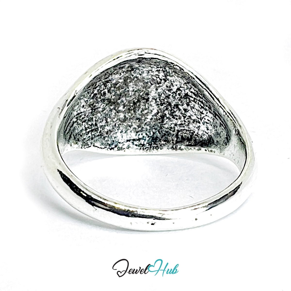 Zinc Alloy Silver‑Plated Punk Ring – All‑Seeing Eye Statement Signet - JewelHub.co.uk