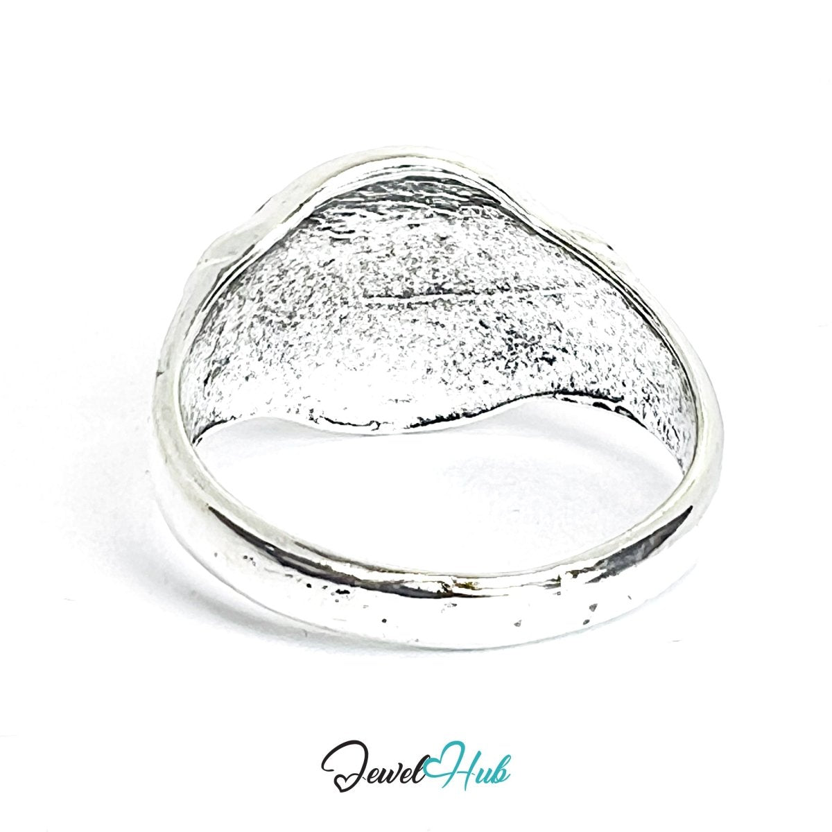 Zinc Alloy Silver‑Plated Punk Ring – Dark Sphere Mystic Signet - JewelHub.co.uk