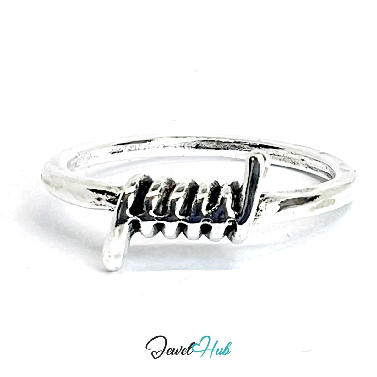 Zinc Alloy Silver‑Plated Punk Ring – Fanged Jaw Sculptural Band - JewelHub.co.uk