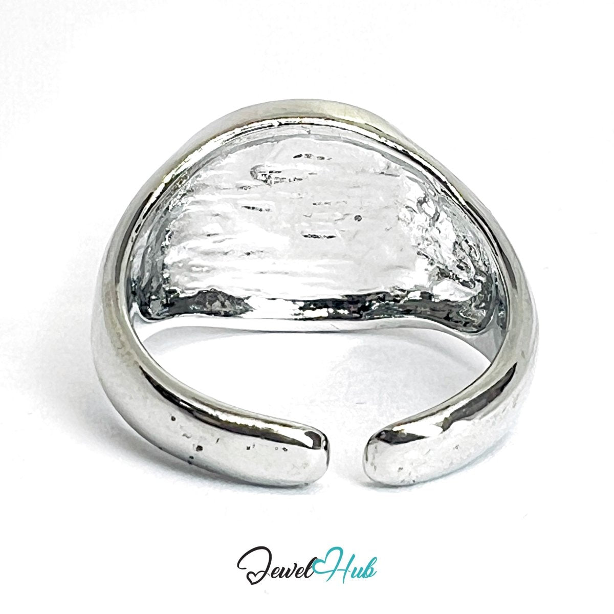 Zinc Alloy Silver‑Plated Punk Ring – Four‑Point Star Shuriken Open Cuff - JewelHub.co.uk