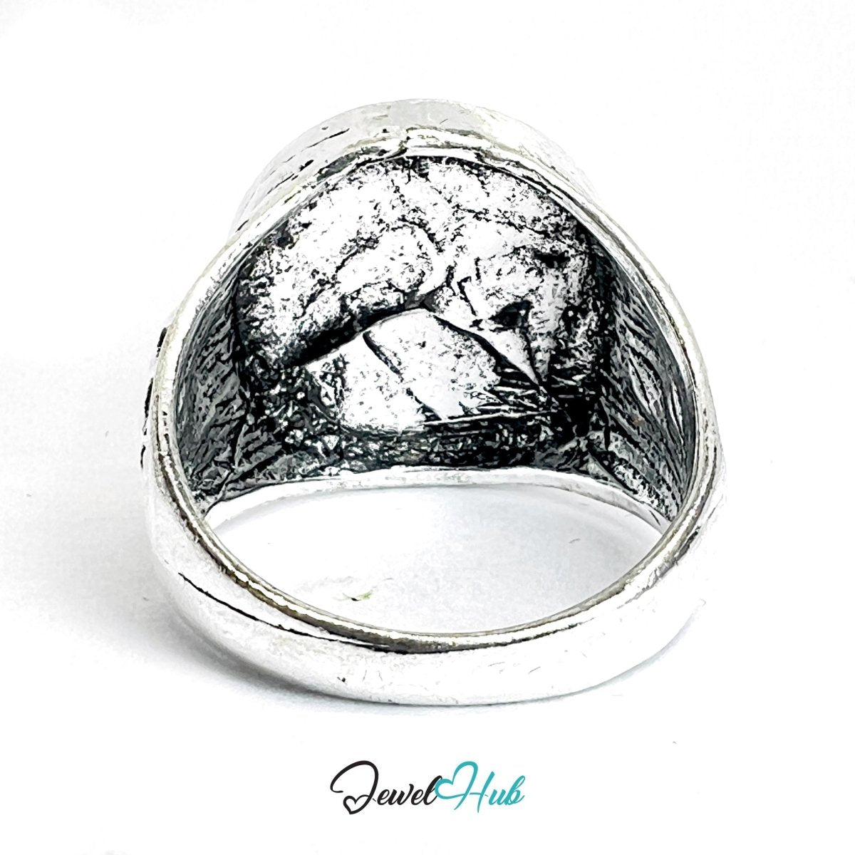 Zinc Alloy Silver‑Plated Punk Ring – Masonic Brotherhood Signet - JewelHub.co.uk