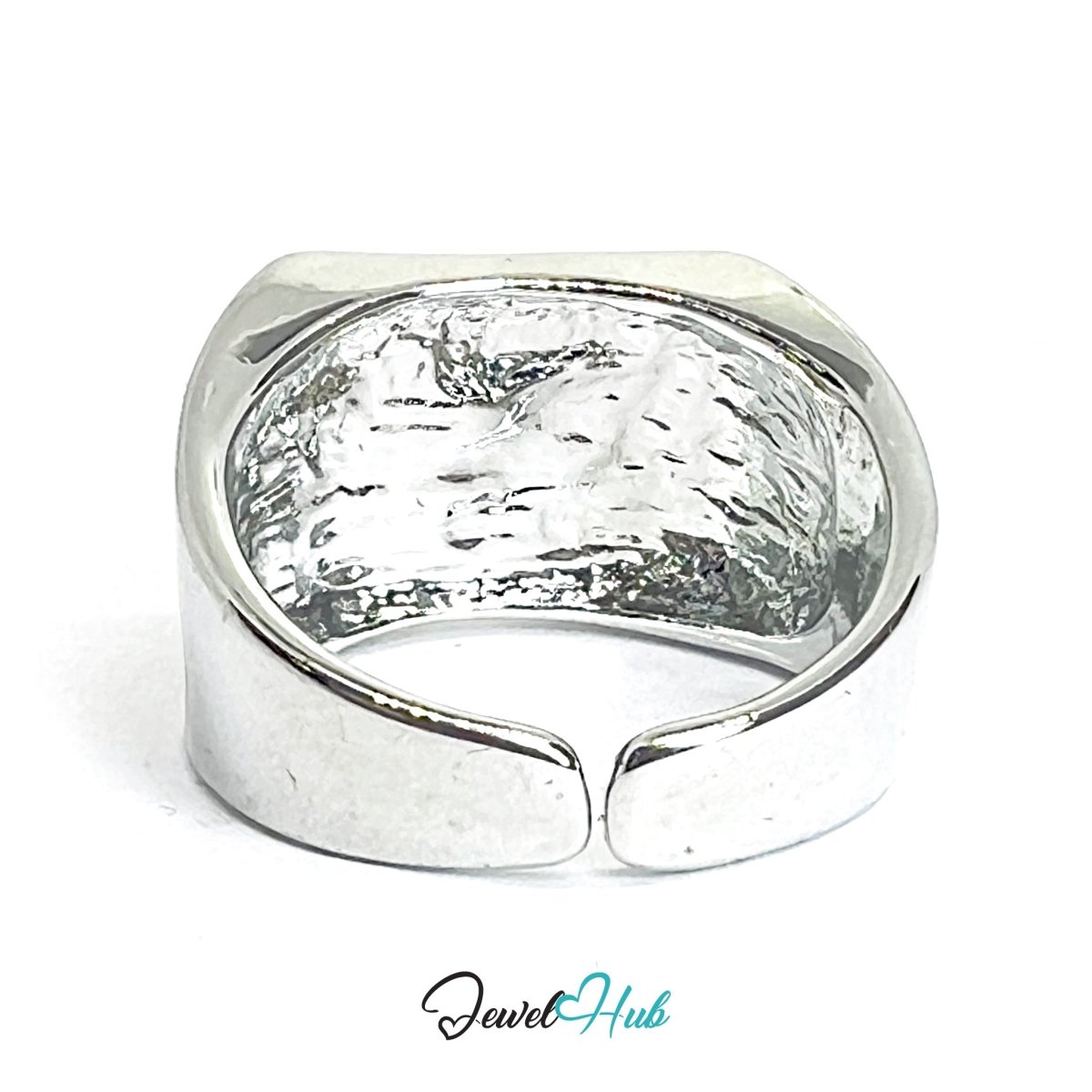 Silver Rings Punk Zinc Alloy Silver‑Plated Punk Ring – Rectangle Black Star Signet ...