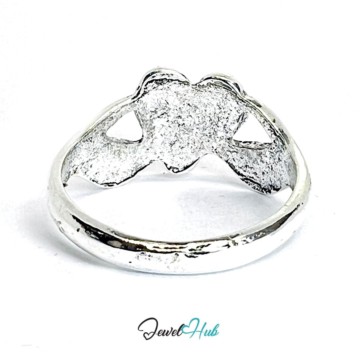 Zinc Alloy Silver‑Plated Punk Ring – Ribcage Heart Shield Statement Band - JewelHub.co.uk