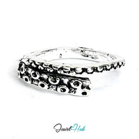 Zinc Alloy Silver‑Plated Punk Ring – Tentacle