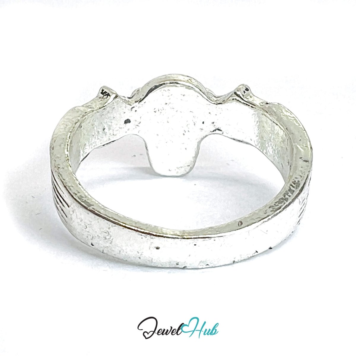 Zinc Alloy Silver‑Plated Punk Ring – Winged Skull Statement Cuff - JewelHub.co.uk